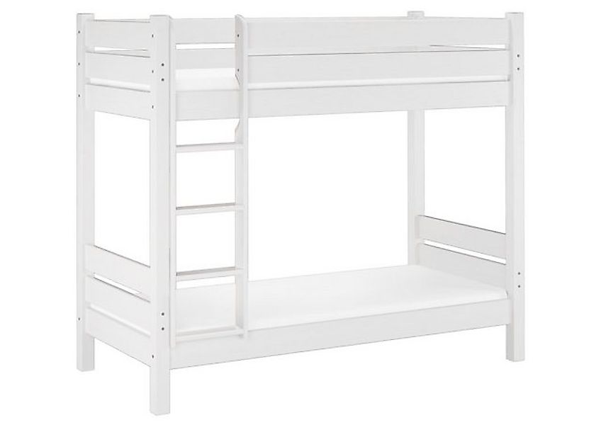 ERST-HOLZ Etagenbett Etagenbett Weiß Holz Erwachsene 90 x 200 Rollrost Matr günstig online kaufen