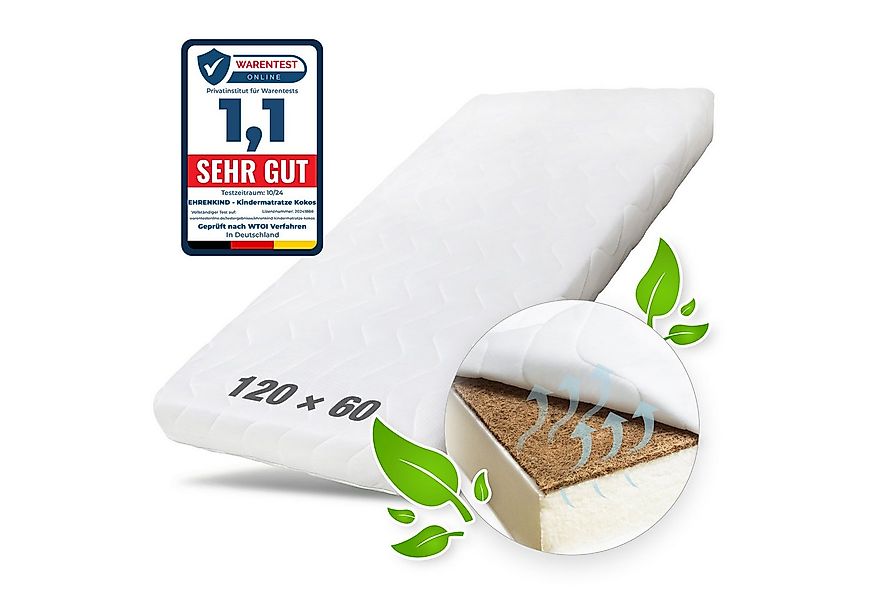 Babymatratze mit hochwertigem Schaum, Kokosplatte und Hygienebezug, Ehrenki günstig online kaufen