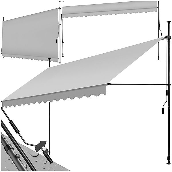 tectake Klemm-Senkrechtmarkise Balkonüberdachung, UV-beständig und wasserab günstig online kaufen