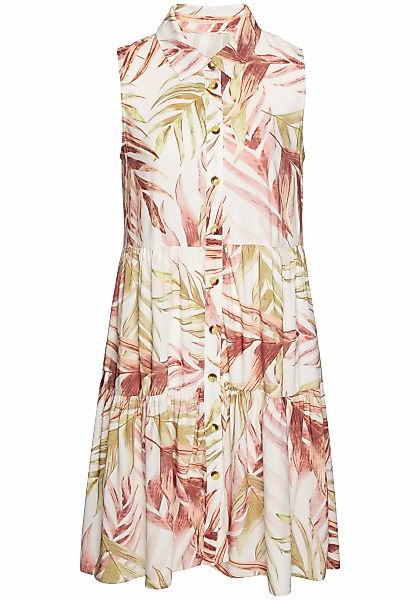 LASCANA Hemdblusenkleid, mit Alloverprint und Volants, ärmelloses Sommerkle günstig online kaufen