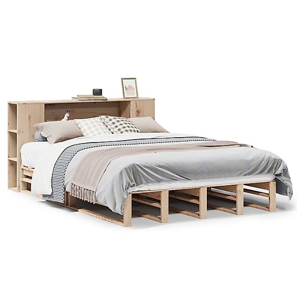vidaXL Massivholzbett mit Regal ohne Matratze 120x190 cm Massivholz 3323890 günstig online kaufen