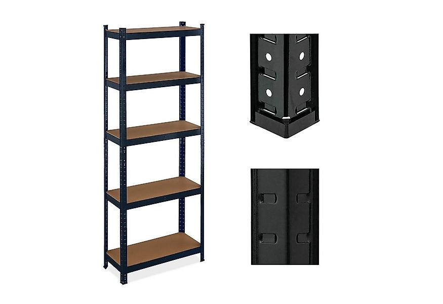 relaxdays Schwerlastregal Schwarzes Schwerlastregal mit 5 Ebenen günstig online kaufen