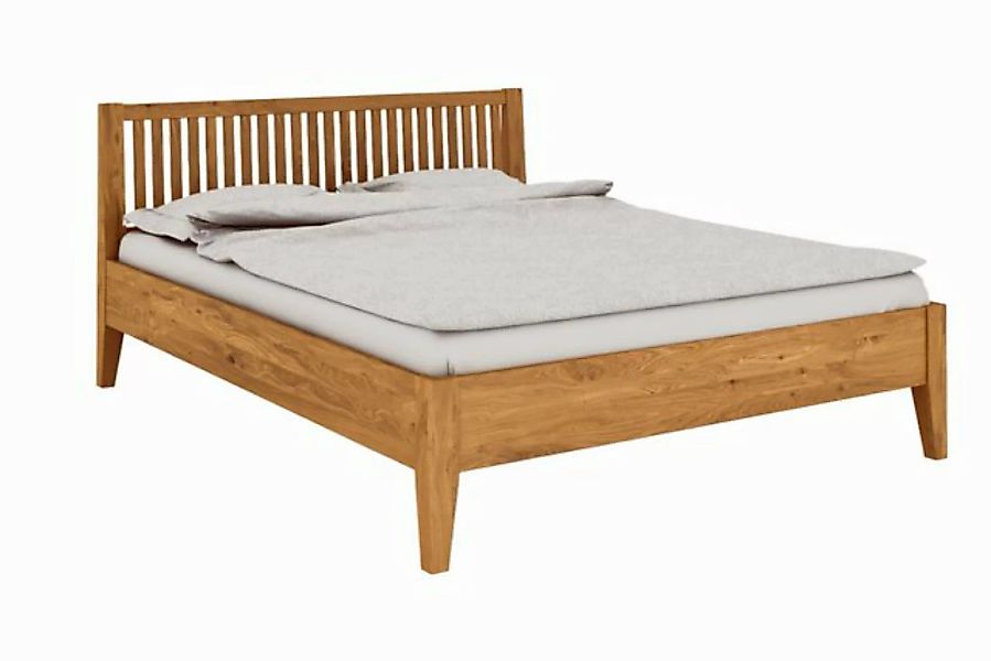 byoak Bett ODYS 180 x 220 aus Massivholz, mit Holzkopfteil, Naturgeölt günstig online kaufen