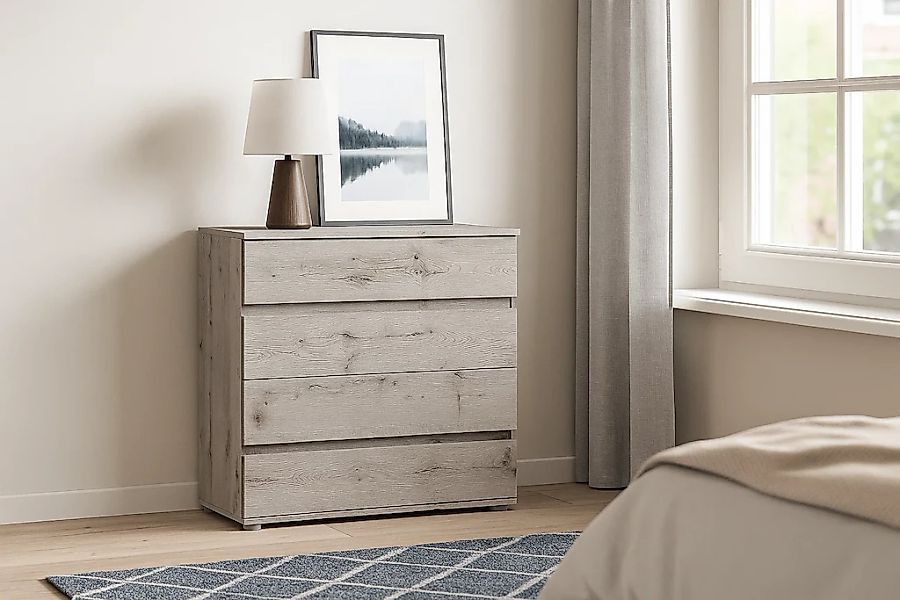 Home affaire Kommode "PRESSAC Sideboard mit 4 Schubladen, Maße B/T/H: 91,5/ günstig online kaufen