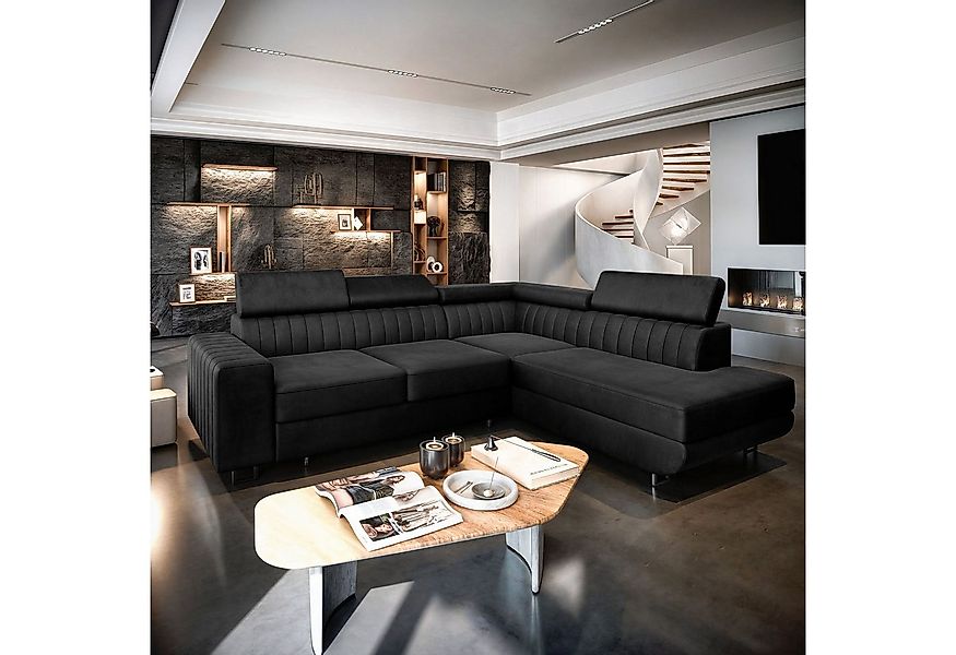 Masseno Ecksofa NOLA mit Schlaffunktion L-Form, Sofa mit Bettkasten günstig online kaufen