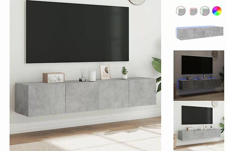 vidaXL TV-Schrank TV-Wandschränke mit LED-Leuchten 2 Stk Betongrau 80x35x31 günstig online kaufen