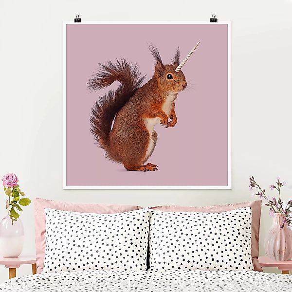 Poster Tiere - Quadrat Einhörnchen günstig online kaufen