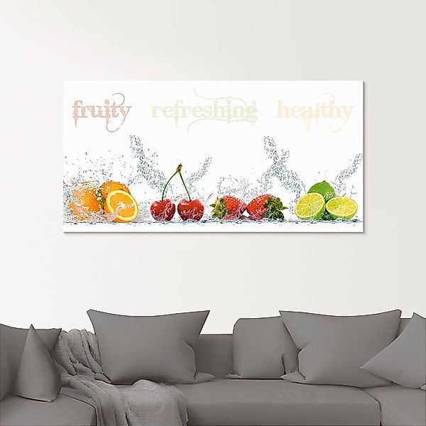 Artland Glasbild "Fruchtig erfrischend gesund Fruchtmix" Lebensmittel 1 Stk günstig online kaufen