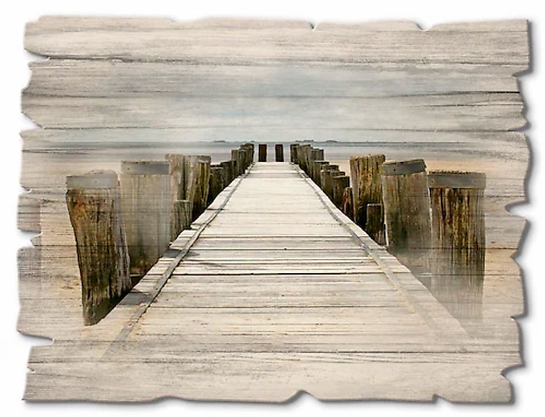 Artland Holzbild "Steg ins Watt", Strand, (1 St.) günstig online kaufen