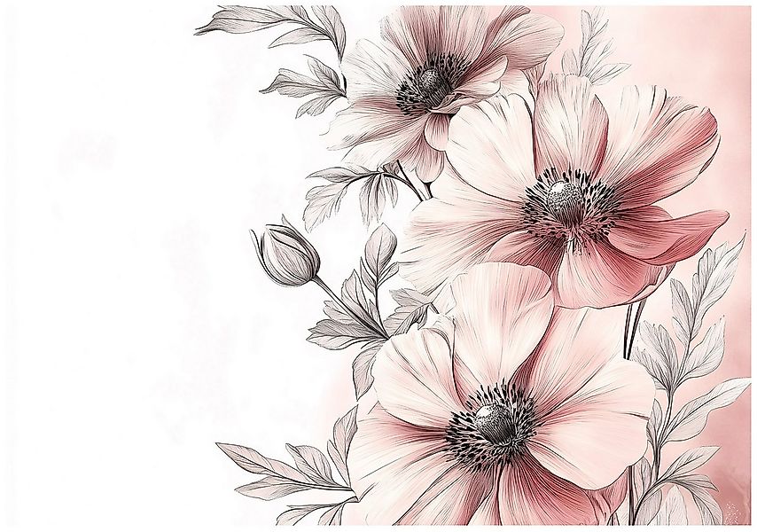 Wallarena Fototapete Blumen Natur Weiß Rosa Vlies Tapete Wohnzimmer Schlafz günstig online kaufen