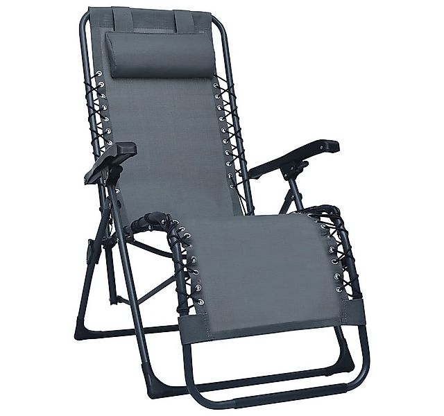 furnicato Gartenliege Liegestuhl Klappbar Grau Textilene, 1 St. günstig online kaufen