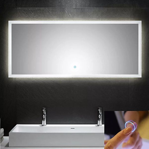 LED Spiegel 120cm mit Touch Bedienung B x H x T ca. : 120 x 65 x 3,2 cm günstig online kaufen