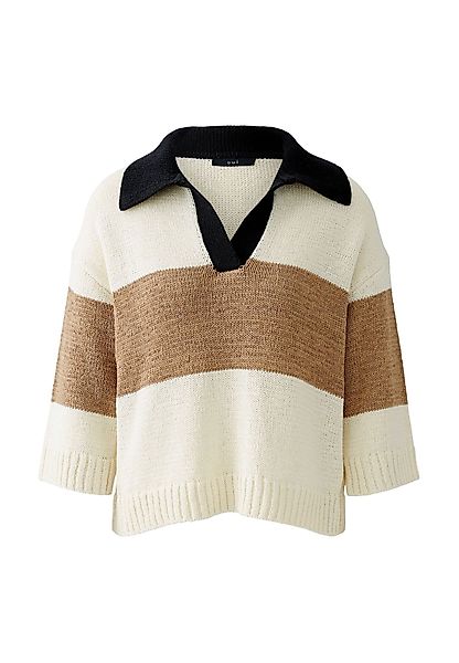 Oui V-Ausschnitt-Pullover Pullover Baumwollmischung günstig online kaufen