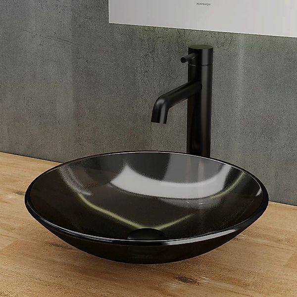 Alpenberger Waschschüssel Miniwaschbecken Aufsatzwaschbecken - Schwarzes günstig online kaufen