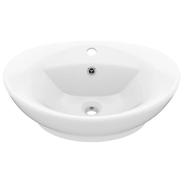 vidaXL Luxus-Waschbecken Überlauf Oval Matt-Weiß 58,5x39 cm Keramik 146932 günstig online kaufen