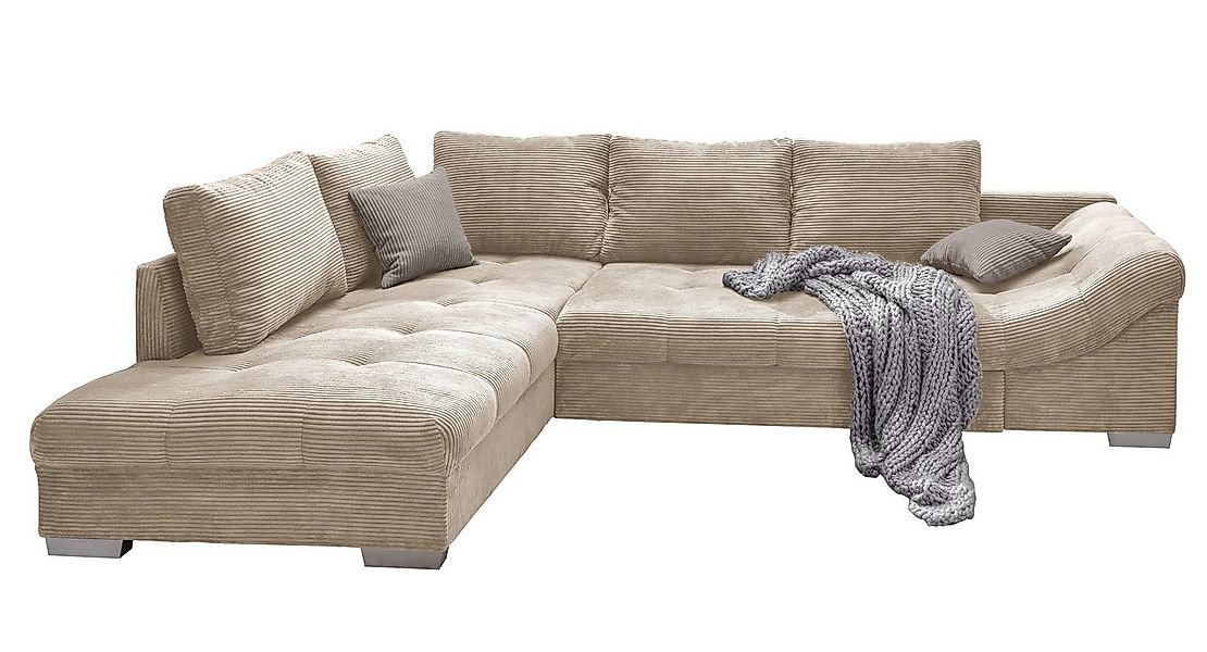 luma-home Ecksofa 17204, mit Bettfunktion B298/T202/H84 cm, Liegefläche 154 günstig online kaufen