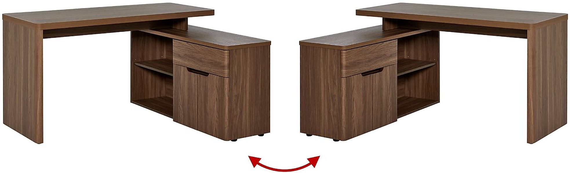 Jahnke Eckschreibtisch CU-LIBRE 150 E (1-St), wechselseitig montierbar, ede günstig online kaufen