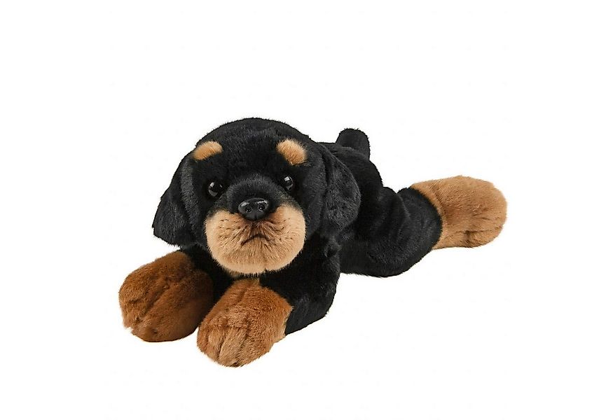 Teddys Rothenburg Kuscheltier Rottweiler 30 cm schwarz/braun liegend Plüsch günstig online kaufen