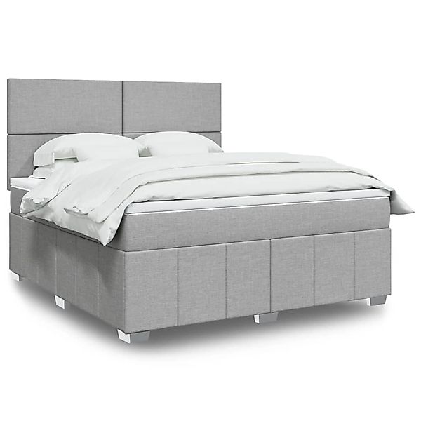 vidaXL Boxspringbett mit Matratze Hellgrau 180x200 cm Stoff 3294040 günstig online kaufen