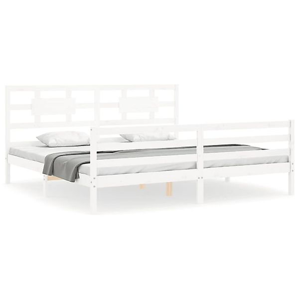 vidaXL Massivholzbett mit Kopfteil Weiß 200x200 cm 3194462 günstig online kaufen