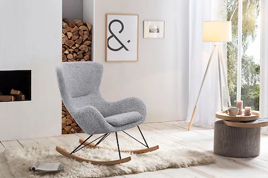 SalesFever Schaukelsessel, In charmantem Teddyfell-Design ohne Leuchtmittel günstig online kaufen