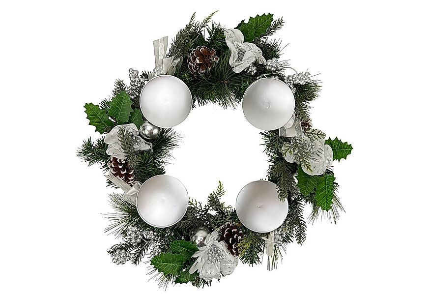 Online-Fuchs Adventskranz und Türkranz, 2in1 in Silber - Kerzenhalter aus M günstig online kaufen