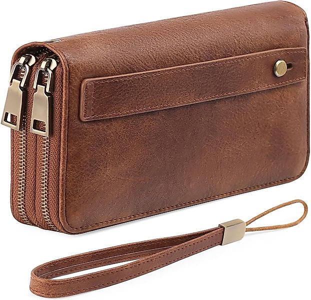 RWEUOQ Geldbörse PU Anti-Diebstahl Brieftasche Doppel-Reißverschluss günstig online kaufen
