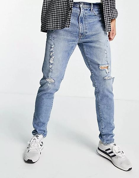 Abercrombie & Fitch – Schmal geschnittene, zerschlissene Jeans im Stil der günstig online kaufen
