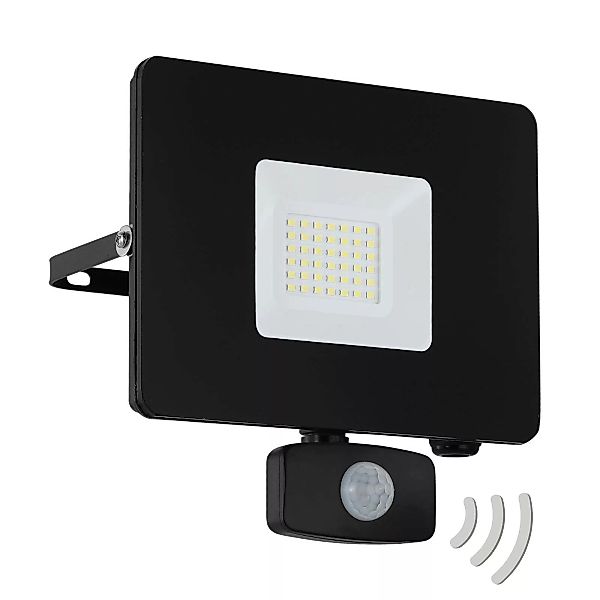 LED-Außenstrahler Faedo 3 mit Sensor, schwarz, 30W günstig online kaufen