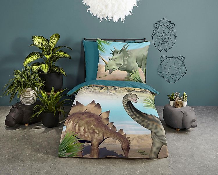 good morning Babybettwäsche Dino, Renforcé, 2 günstig online kaufen
