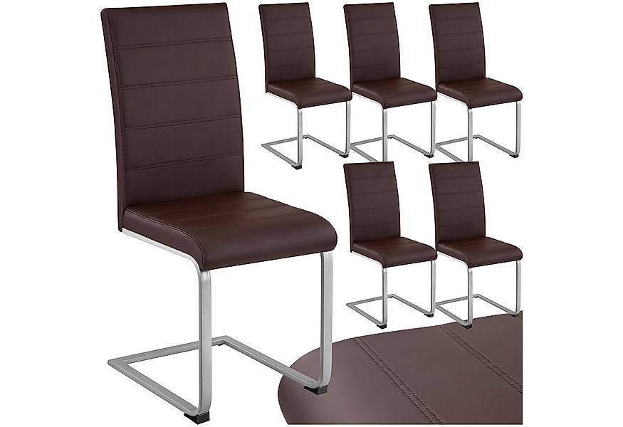 tectake Esszimmerstuhl Schwingstühle, gepolstert mit Kunstlederbezug, 41 x günstig online kaufen