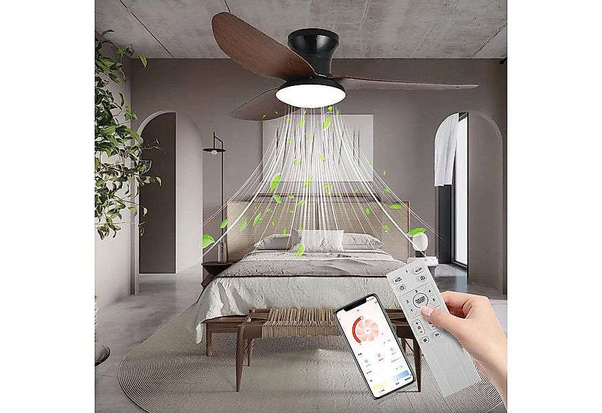 OYLCDI Deckenleuchten Leise Deckenventilator LED Deckenleuchte,APP-Kontroll günstig online kaufen