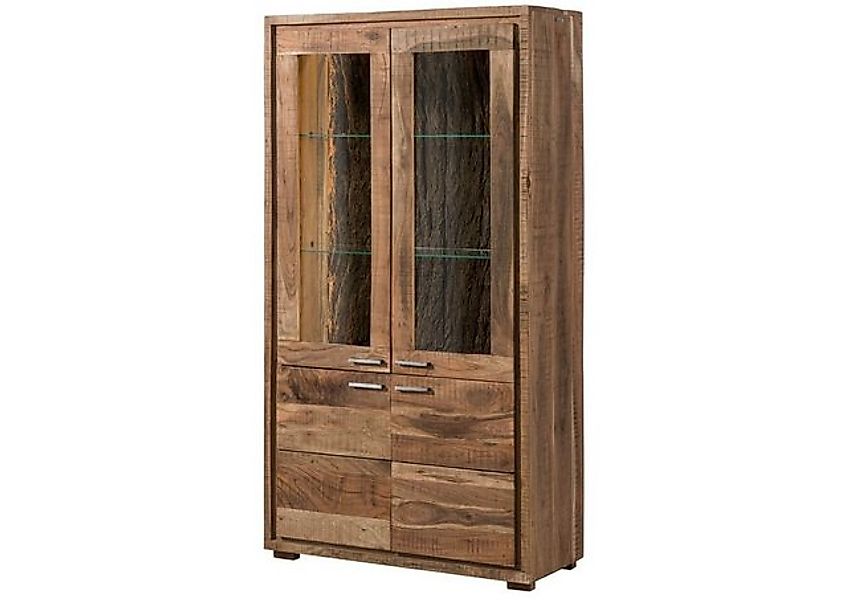 Massivmoebel24 Standvitrine #108 (Vitrine Akazie 98x40x180 natur lackiert B günstig online kaufen