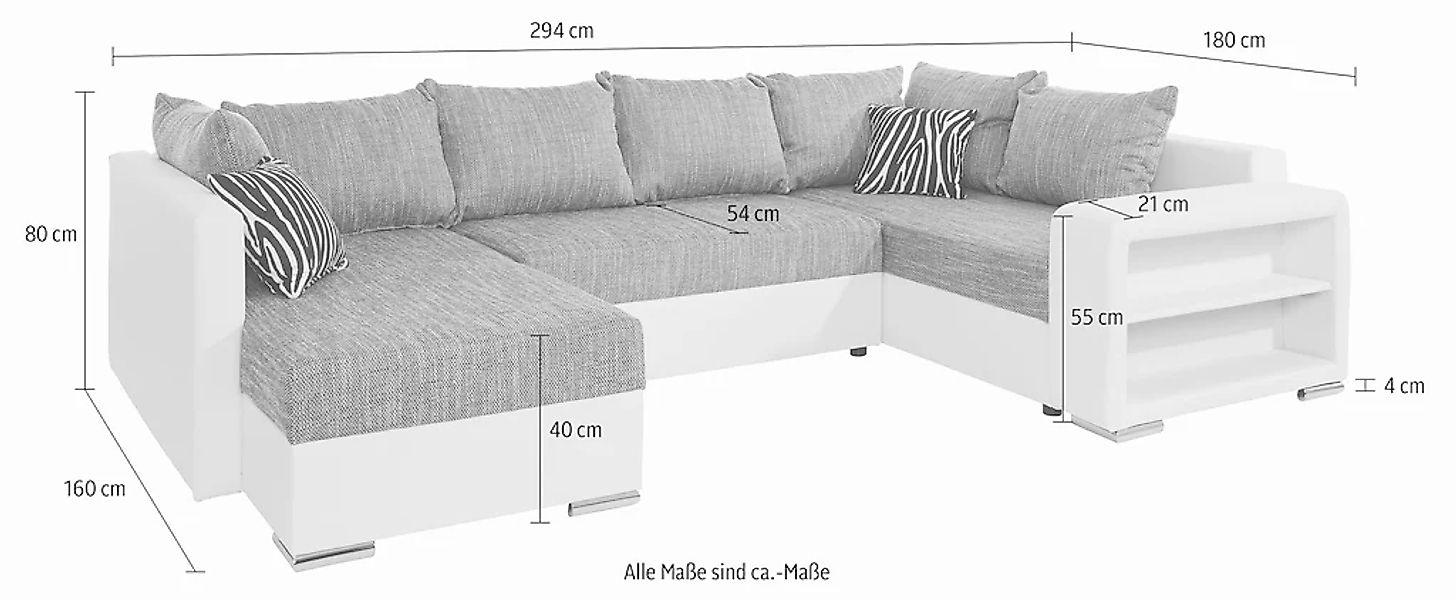 COLLECTION AB Wohnlandschaft »John U-Form«, mit Bettfunktion, wahlweise mit günstig online kaufen