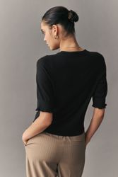 Next T-Shirt Kurzarm-T-Shirt mit Rüschenrand (1-tlg) günstig online kaufen