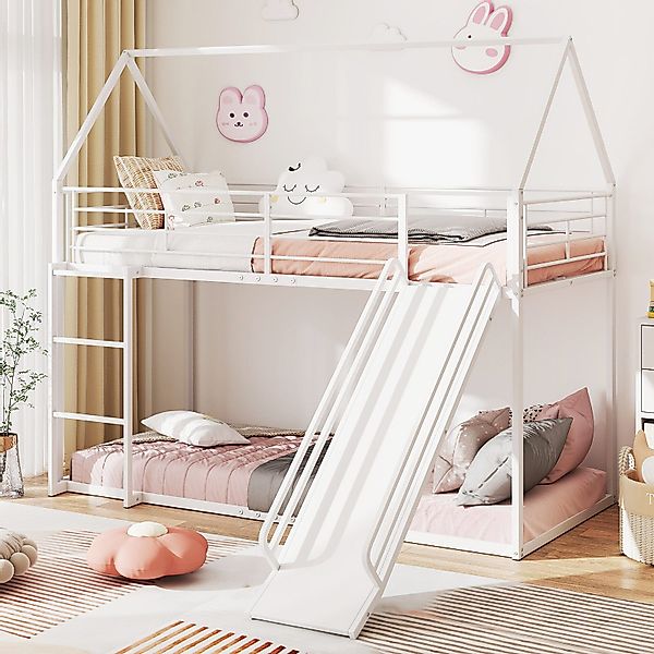COSTWAY Hochbett Etagenbett, Kinderbett, mit Rutsche günstig online kaufen
