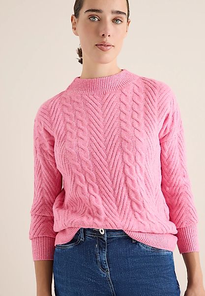 Cecil Strickpullover mit Turtle Neck, Zopfmuster günstig online kaufen