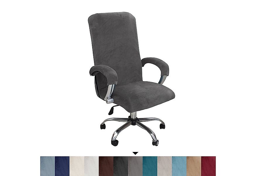 BYSURE Bürostuhlhusse, Samt Plüsch Bürostuhl Bezug mit Armlehne günstig online kaufen