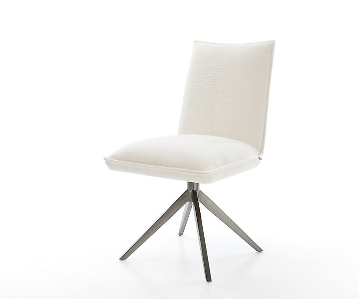 Drehstuhl Lelio-Flex Bouclé Soft Beige Kreuzgestell breit Graphit 360° dreh günstig online kaufen