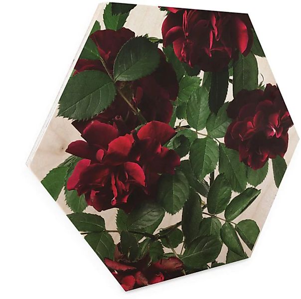 Wall-Art Holzbild »Blumen Holzbild Hexagon Rosen«, (1 St.) günstig online kaufen