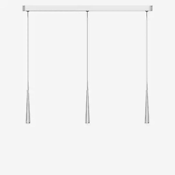 Grau Niceone Pendelleuchte LED 3-flammig, chrom/grau - 600 cm günstig online kaufen