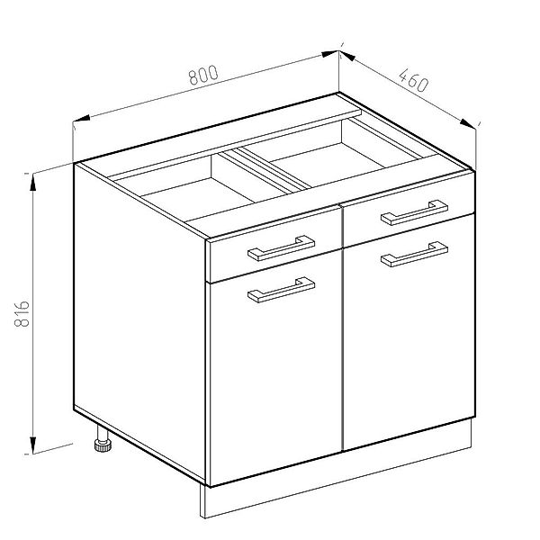 Vicco Unterschrank R-Line, Goldkraft Eiche/Anthrazit, 80 günstig online kaufen