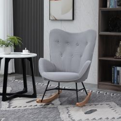 HOMCOM Schaukelstuhl ergonomisch, mit Samtoptik (Schwingsessel, günstig online kaufen