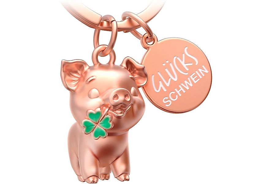 FABACH Schlüsselanhänger Glücksschwein mit Kleeblatt - Viel Glück Schweinch günstig online kaufen