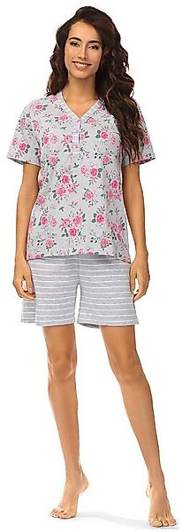 Ascafa Schlafanzug (Set, 2 tlg., Set) Damen Pyjama Shorty Rosenprint Baumwo günstig online kaufen