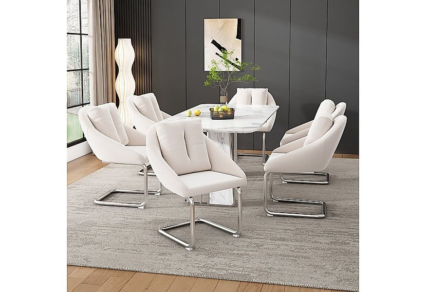 Flieks Freischwinger (Set, 6 St), 6er Set Esszimmerstühle mit Rückenkissen günstig online kaufen