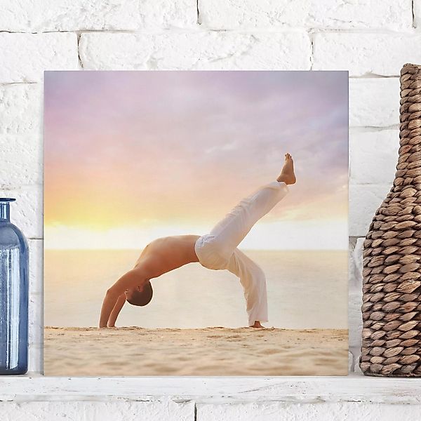 Leinwandbild Portrait - Quadrat Yoga in the Morning günstig online kaufen