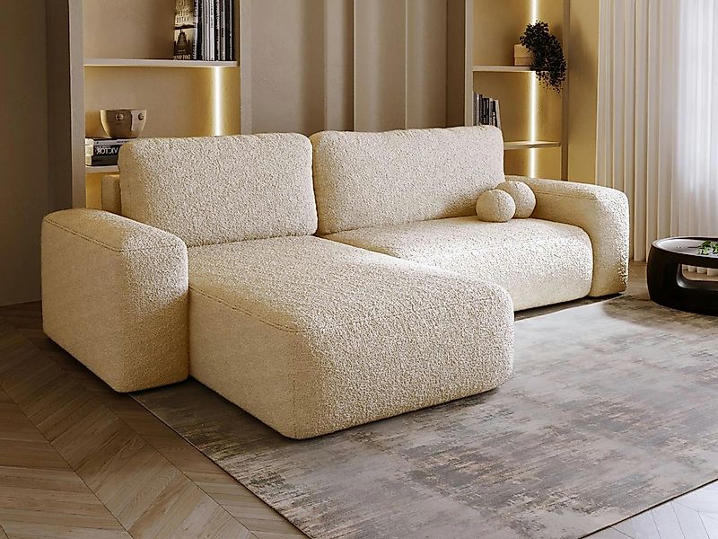 Compleo Ecksofa L-Form 282 cm breit, Elegant design, TEDIS, Couch mit Schla günstig online kaufen