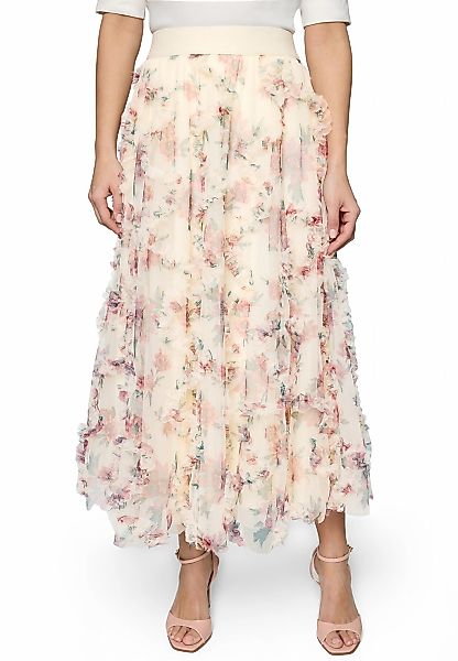 Zero Midirock "Damen mit Rüschen" Raffungen günstig online kaufen