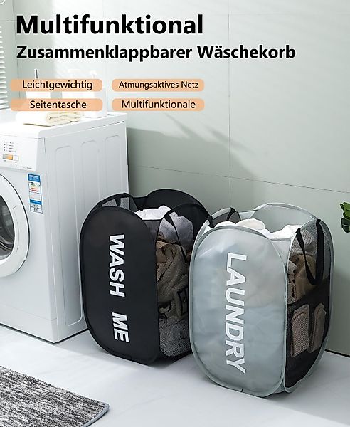 Auledio Wäschekorb Faltbarer wäschekörbe Klappbar Pop-Up, günstig online kaufen